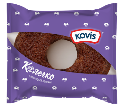 Изделие сдобное "Колечко" с шоколадным кремом "Kovis" 40г*36шт - фото 4786