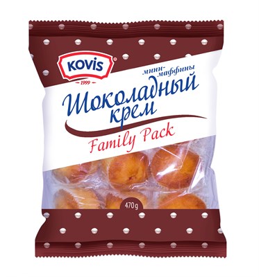 Изделия сдобные "Мини-маффины"  "KOVIS" с кремом шоколадным 470г * 6шт - фото 4808