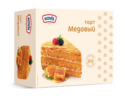 Торт бисквитный "Медовый" под товарным знаком "KOVIS" 240гр 1кор/12шт - фото 5062