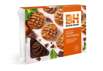 Baker House мини-пирожные крошковые карамель 240гр 1кор/10шт - фото 5244