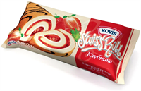 Рулет бисквитный "Kovis" с кремом и фруктово-ягодной начинкой клубника 175г*15шт