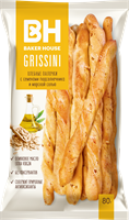 Хлебные палочки "GRISSINI" с семенами подсолнечника и морской солью под товарным знаком "Baker House" 80г*15шт