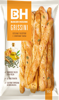 Хлебные палочки "GRISSINI" с семенами тыквы под товарным знаком "Baker House" 80г*15шт