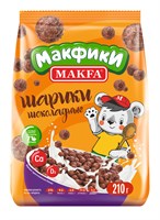 Снеки хрустящие фигурные шарики  глаз. шок. сиропом "MAKFA" 0,210х12 М 1